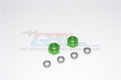 GPM DT3010F Aluminum Front Wheel Hex Hubs Adapter (Green,2pcs) For Tamiya DT03