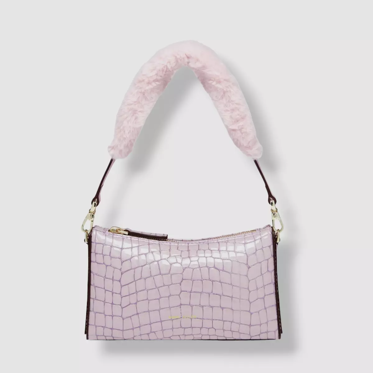 Pink mini top croc bag