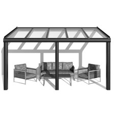 Terrassenüberdachung VSG Glas 8 mm in Anthrazit ALU NOBELline Überdachung