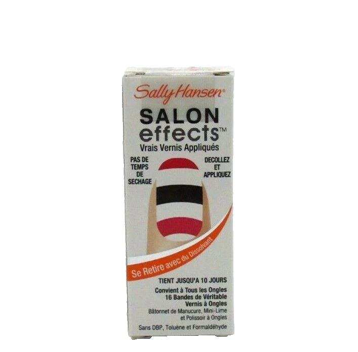 Sally Hansen Efectos de salón en casa manicura esmalte de uñas tiras envolturas rojo negro Foto 4 de 4