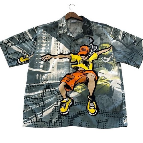 Vintage JORDON CRAIG Y2K Hip Hop 90s Button Front Graphic Shirt Street Size XL