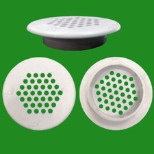 4x Roof Soffit Round Air Vents Eaves 48mm Grille 35mm Hole Push Fit Ventilation