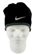 Nike Thermal Beanie Hat Men's S/M Reversible Running Black/Silver Mens