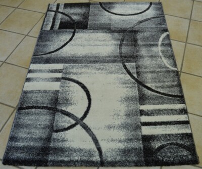 ANGEBOT TEPPICH GRÖSSE CM 75x140 KRAGEN GRAU ART ABSTRACT B10