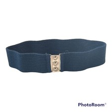 VTG Malco Modes Adult Elastic Cinch Stretch Belt Interlocking Hook Navy Blue S