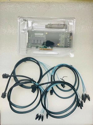 Adaptec ASR 71605 1GB 16Port HBA RAID PCIe Controller Card + 4* SATA Cables