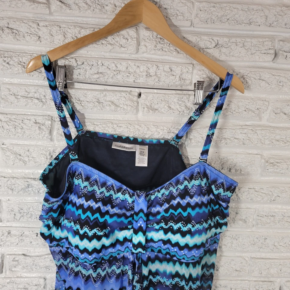 Sujetador de natación Croft Barrow para mujer 26W Plus azul ajustable de gasa transparente Foto 3 de 4