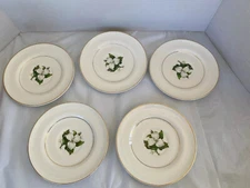 Vintage China. American Limoges TRILLIUM  22k Gold Trim  Saucers Set Of 5
