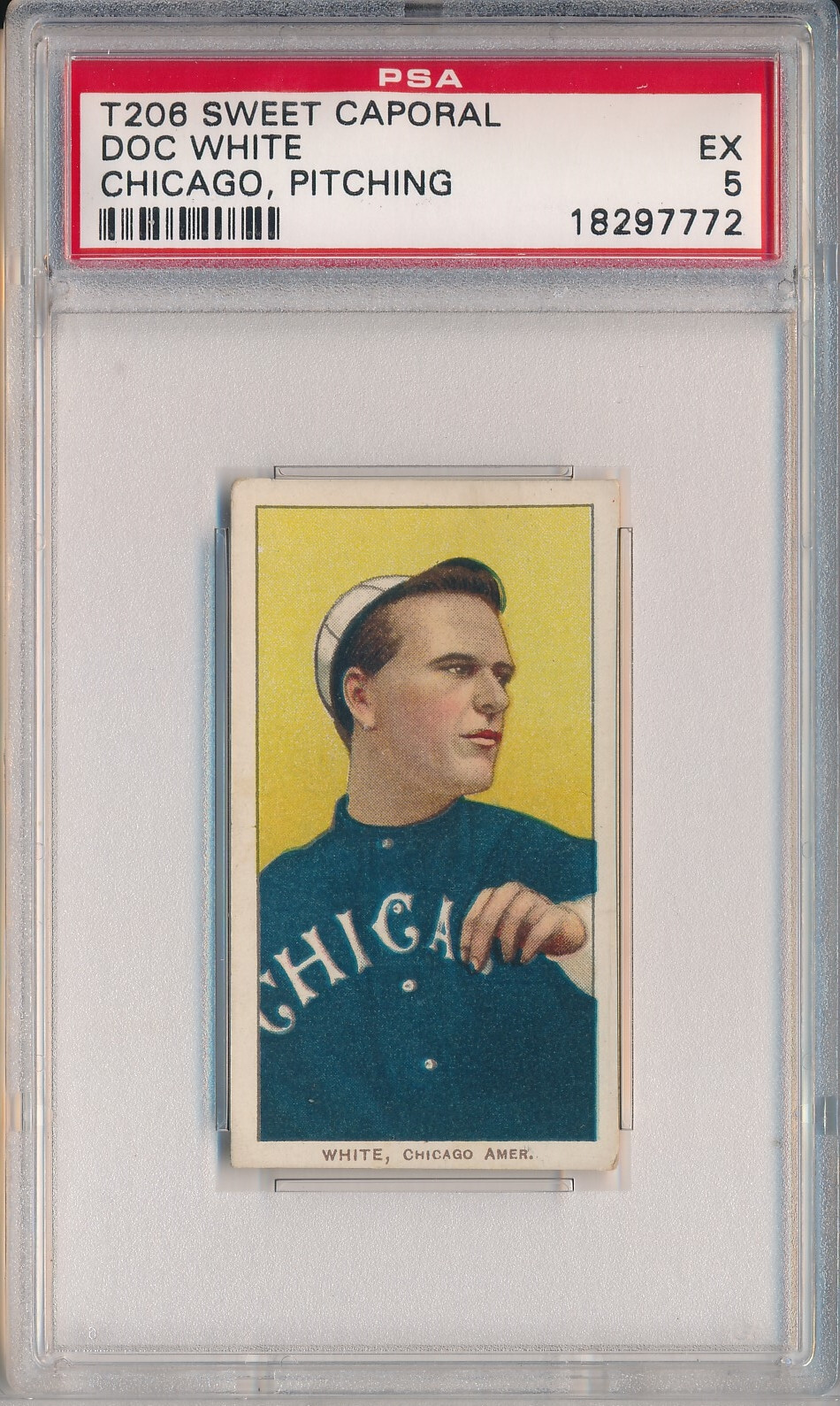 T206 SWEET CAPORAL - DOC WHITE CHICAGO PITCHING - PSA 5 EX (SVSC) - CENTERED!