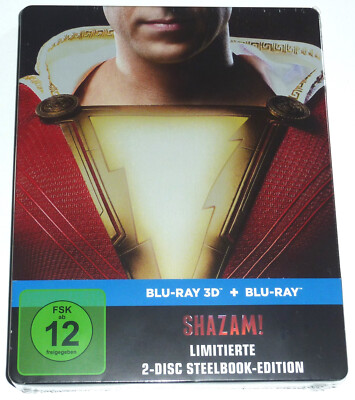 SHAZAM 3D 2-DISC BLU-RAY STEELBOOK NEU & OVP SEALED DC UNIVERSE SOLD OUT