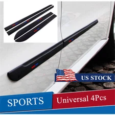 US 4x Black Rubber Car Side Skirt Door Line Sill Garnish Body Molding Trim Cover
