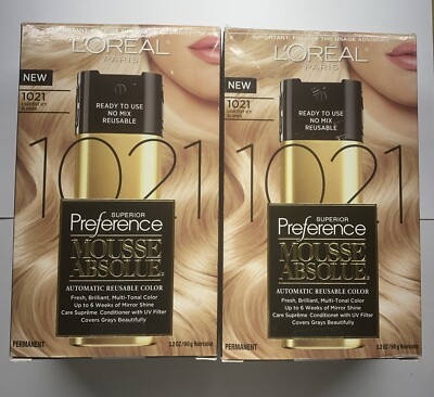 L'Oreal Paris Superior Preference Mousse Absolute 1021 Lightest Icy Blonde 2Pack