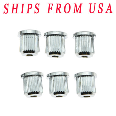 KAISH 6pcs Chrome String Through Body 5/16'' String Ferrules for USA Telecaster