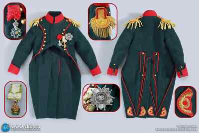 Dragon Dreams DID französischer grüner Frack Jacke von Napoleon E60079 im Maßstab 1:6