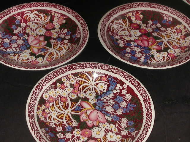 3 Lei Lani Vernon Kilns Don Blanding Soup, cereal, Salad Bowls