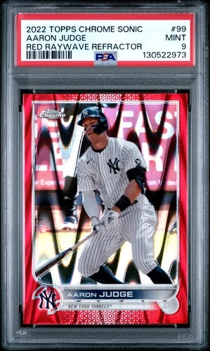 PSA 9 2022 Topps Chrome Sonic Red Raywave Refractor AARON JUDGE Yankees /5 MINT