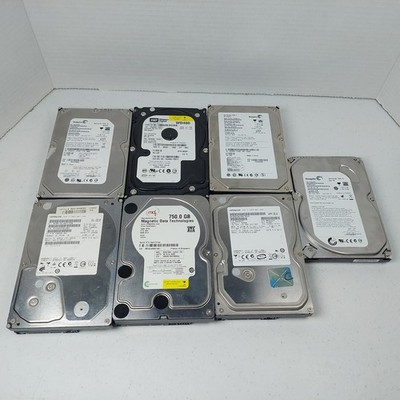 Bulk Lot 7 2.5 3.25 Hard Drive HDDs SATA IDE Mixed Brands Capacities Tests Good
