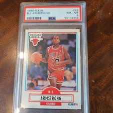 1990 FLEER B.J. ARMSTRONG #22 Rookie Card PSA8 . rookie card picture