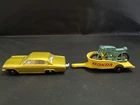 MATCHBOX LESNEY OPEL DIPLOMAT AND HONDA MOTORCYCLE WITH TRAILER--Y712