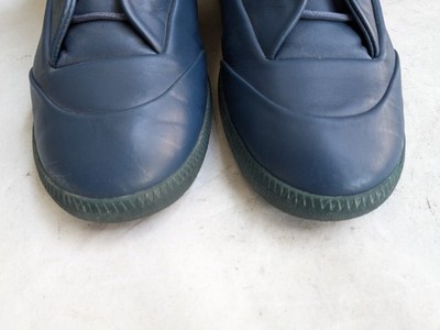 Maison Margiela Future Blue Men 13 46 Leather High Top Sneakers