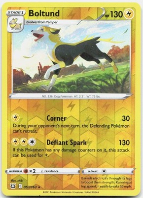 BOLTUND 053/163 R BATTLE STYLES POKEMON REVERSE HOLO NM/M