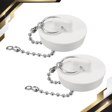 2Pcs Tub Stoppers Rubber Bathtub Stoppers Drain Plug 1-1/2" White