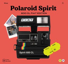 Polaroid Spirit 600 Instant Camera - Gray with Rainbow Stripe - Vintage 600