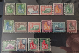 ST VINCENT 1938 GEORGE VI SG164 175 PART SET TO $1.20 MOUNTED MINT