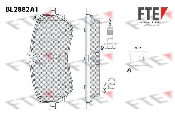 Bremsbelagsatz Scheibenbremse FTE 9011122 FüR VW Amarok 2HA 2HB S1B S6B S7A S7B-image