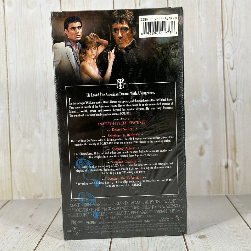 Vintage SCARFACE 2 VHS Set Al Pacino Anniversary Edition Factory Sealed - Image 3 of 4