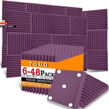 TOUO Schiuma Fonoassorbente 6-48 Pezzi Pannelli Schiuma Acustica Parete Insonorizzazione Studio