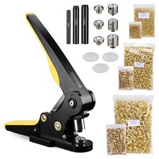 Yescom Grommet Tool Kit 1/2" 3/8" 7/32" Eyelets Washers 900 pcs & Hole Puncher