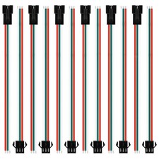 30 Pairs JST SM 3 Pin Connectors 15cm 20AWG Wire Female/Male LED Connector fo...