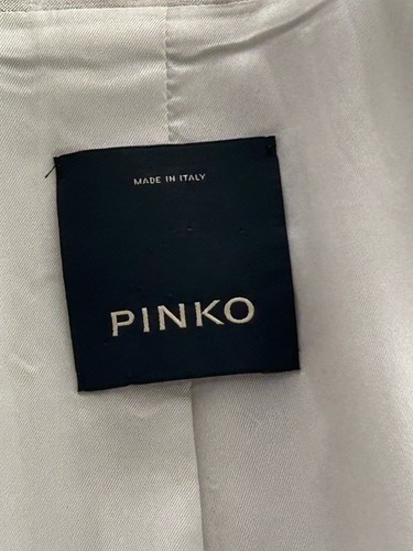 Pinko Linen Blend Blazer Jacket Natural Beige / Ecru Single Breasted Sz UK 10-12 - Picture 2 of 13
