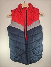 Puma Boy's Sleeveless Puffer Jacket Vest Size M 10 12 Winter Colorblock