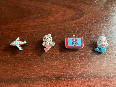 Neu Kroko Charms Jibbitz Urlaub Flugzeug Meerjungfrau Thema x 4 