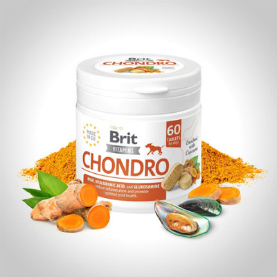 BRIT Vitamins Chondro für Mobilität Gelenke Skelett alle Rassen adult 60 Tab.