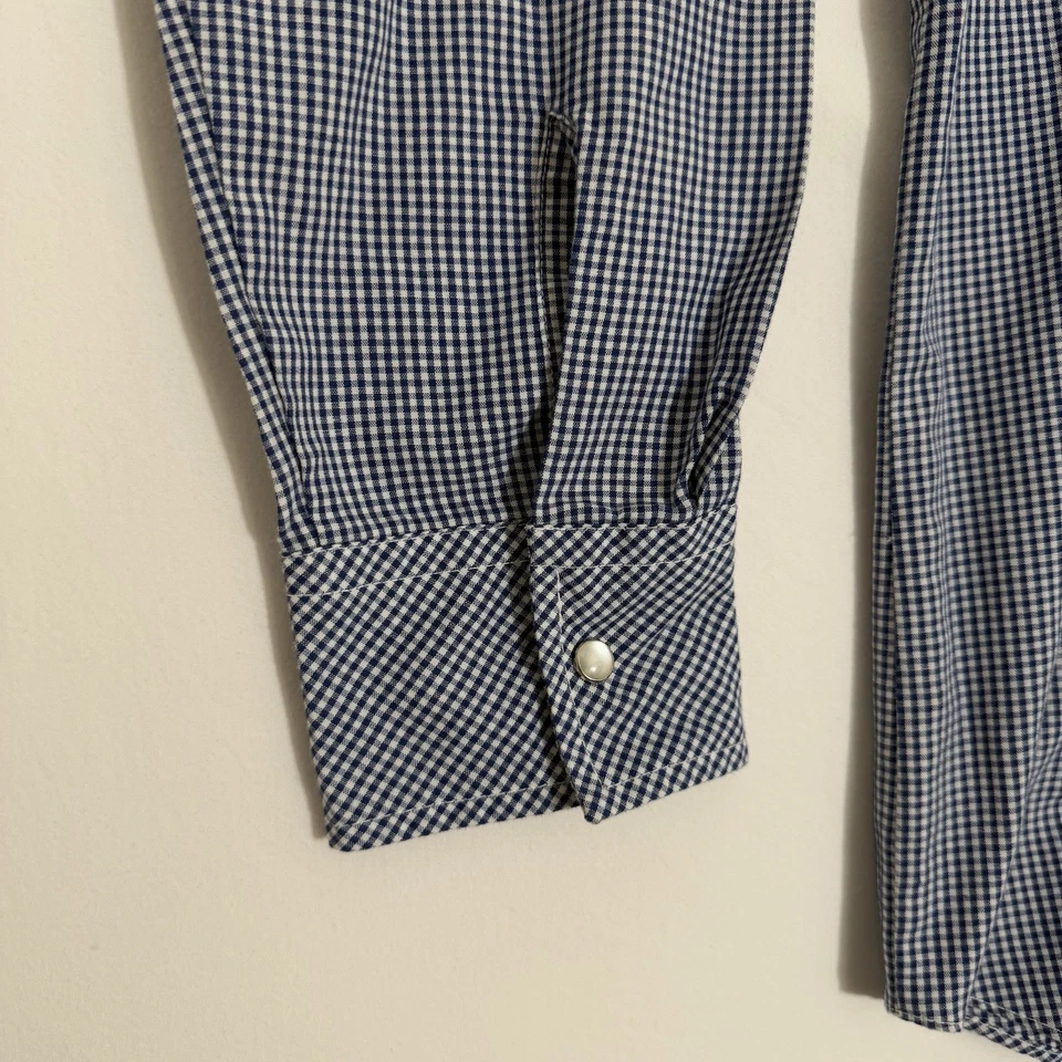 Camisa Western De Colección IZOD PEARL BROCHE DE PRESIÓN Botón Manga Larga Para Hombre Talla Mediana 18 Azul Foto 3 de 4