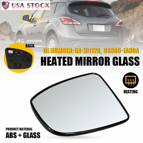 Exterior Left Driver Mirror Glass w/ Backing Plate Fits Nissan Murano 2009-2014