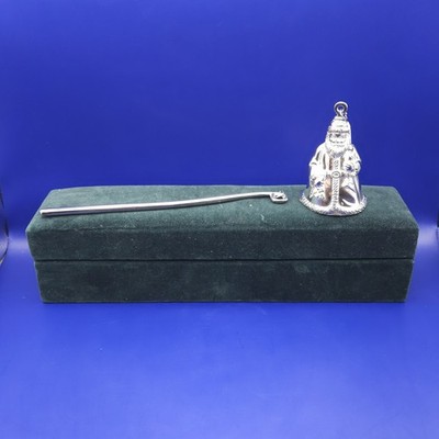 Candle Snuffer Silver Treasures By Godinger Santa In Velvet Box 8 Inch