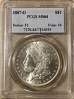 1887-O Morgan Silver Dollar PCGS MS64 Beautiful Coin