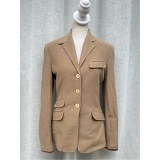 Ralph Lauren Sport tan cotton twill single breasted blazer