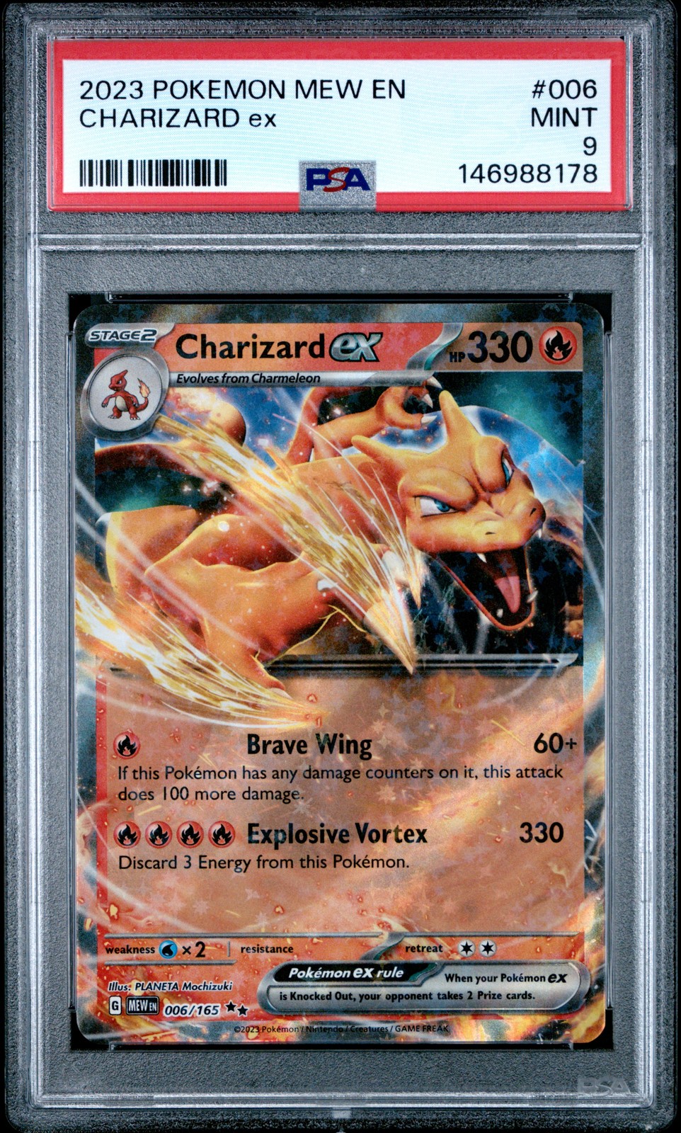 2023 POKEMON MEW EN-151 #006 CHARIZARD EX PSA 9