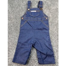 Vintage Health-tex Denim Overalls Kids Size 9 Months Dark Wash Made in USA Bibs