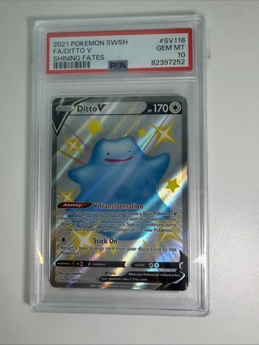 Pokémon Ditto V Shining Fates: Shiny Vault Shiny Holo Rare SV118/SV122 PSA 10