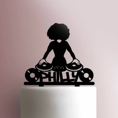 Custom DJ Afro Girl - Acryl Cake Topper