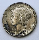 1935 Silver Mercury Dime 10C 10 Cents XF AU Toned Toning 90%