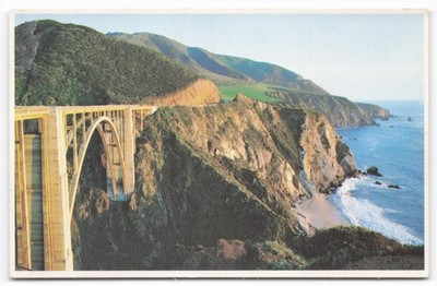 Vintage Bixby Bridge Big Sur CA Postcard Pacific Coast Highway One James Blank