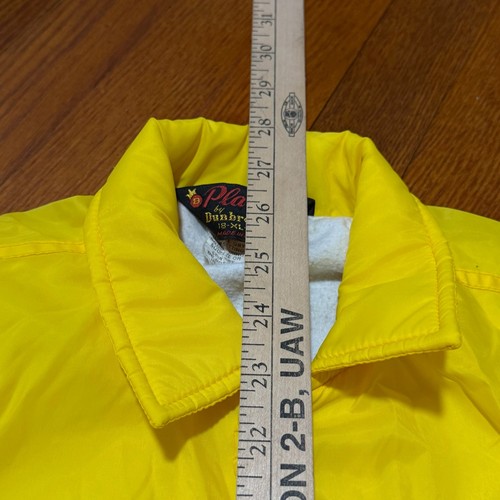 Vintage Pla-Jac by Dunbrooke Yellow Nylon Coach Jacket Size 18-XL-20 USA Made - Picture 4 of 7