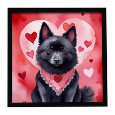 Caroline's Treasures Schipperke My Valentine estampe métal encadrée DAC5433MFP88